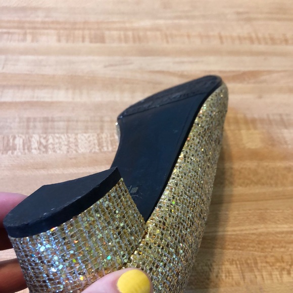 Gold Block Heels - Picture 7 of 8